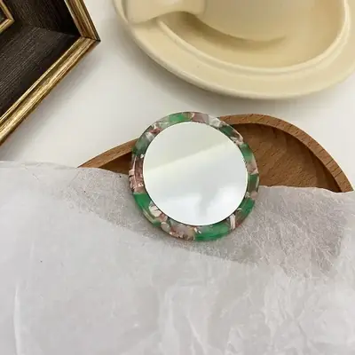 Image de Miroir de Maquillage Mini Rond Zèbre