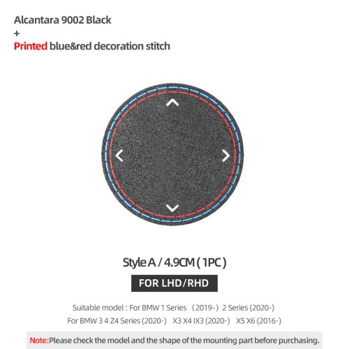 Afbeelding van Gemaakt van Alcantara Voor BMW G20 F20 F30 F10 F31 F32 F34 F36 Serie 1 2 7X3X4X5X6 i3 iX3Z4 Auto Multimedia Knop Trim Sticker