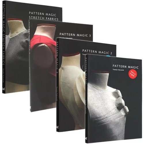 Imagen de 4 Libros de Juego Mágicos con Patrón de Tomoko Nakamichi en Inglés, Volumen 1-4: Telas Elásticas y Diseño de Corte de Ropa para Aprender a Coser