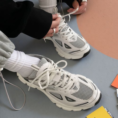 Image of Women's Luxury Chunky Sneakers 2025 Trend Fashion Mesh Breathable Shoes for Women and Men – Sport Running, Casual, Fitness Vulcanized Design