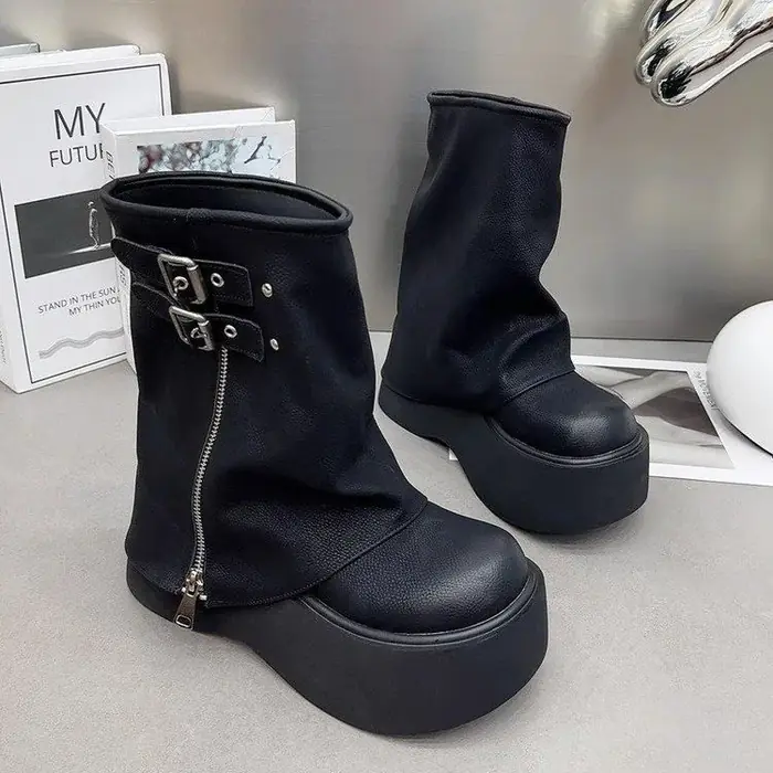 Image de Bottes Hautes Femme - Style Chevalier à Plateforme