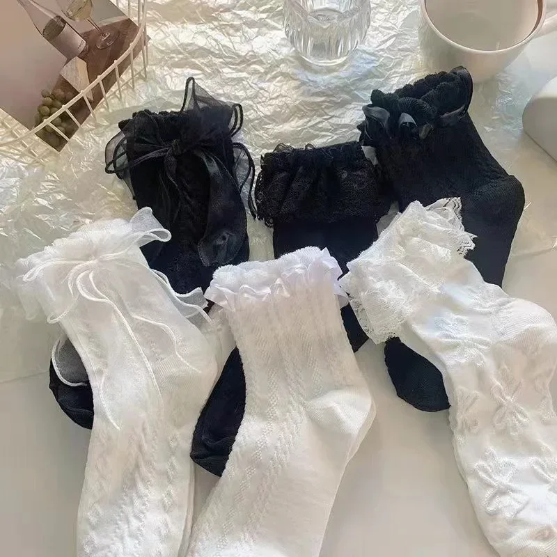 Bild von Kawaii Lolita Strümpfe mit Spitze & Schleife