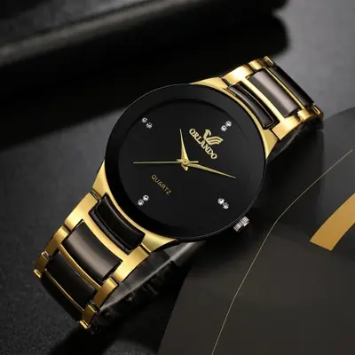Image de Montre Homme Élégante - Acier & Quartz Noir