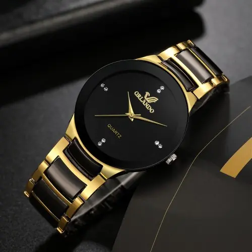 Image de Montre Homme Élégante - Acier & Quartz Noir