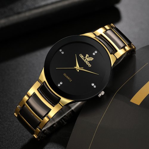 Orologio da Uomo Business in Acciaio con Quadrante Nero, Movimento al Quarzo di Alta Qualità