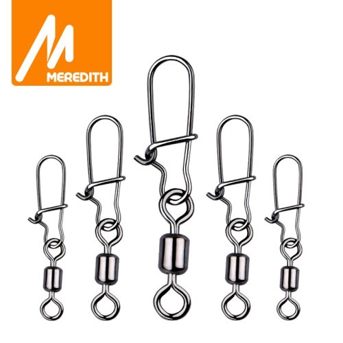 Conector de Pesca para Lucio con Rodamiento de Clavijas Giratorias en Acero Inoxidable - Paquete de 50 Unidades