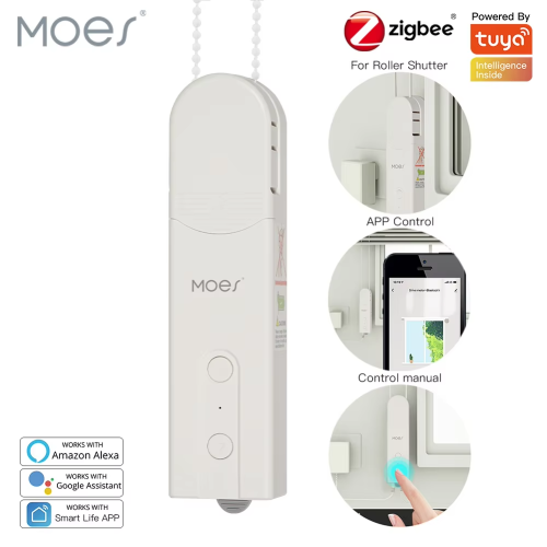 Image of Smart Zigbee Motorized Roller Blinds with DIY Installation, Tuya Smart Life App Control, Alexa & Google Home Voice Compatibility