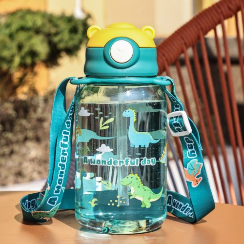 Immagine di 1PC Kids Water Sippy Cup Bottiglia d'acqua per bambini con cannuccia e manico Bottiglia per bere portatile Tazza per bambini