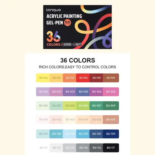 Image de Stylos Gel Acrylique Multicolores - 90 Couleurs pour Dessin & Création