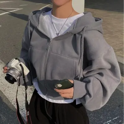 Image de Sweat à Capuche Coréen Femme - Style Harajuku Doublure Polaire