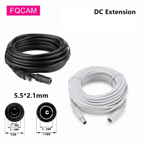 Imagen de Cable Adaptador de Extensión DC 12V 2.1x5.5mm Hembra a Macho - Conectores Externos para CCTV, Disponible en 5, 10, 15, 20, 30 y 50 Metros