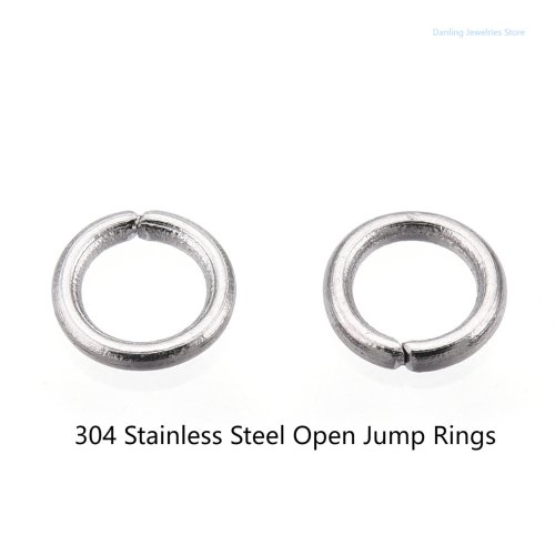 Bild von 500–1000 Stück offene Biegeringe aus Edelstahl, Schlaufen-Split-Ringe, Verbinder für die Herstellung von Schmuckzubehör, DIY-Findversorgung