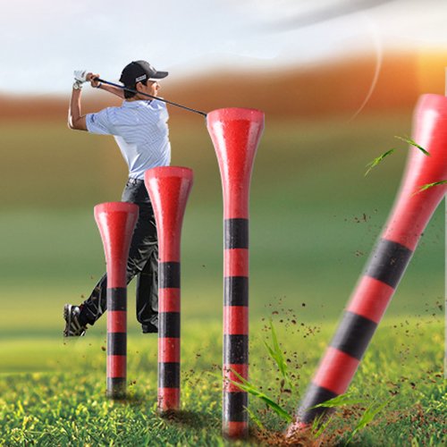 Immagine di 100 Pezzi di Tee da Golf Professionali in Bambù – 5 Volte Più Resistenti dei Tee in Legno Rosso Bianco, Ideali per Pratica e Gioco con Driver, Ferri e Ibridi