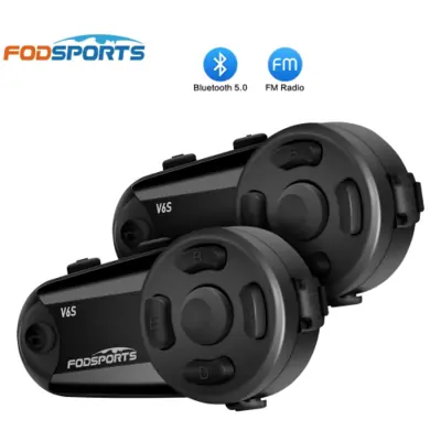 Image de Interphone Moto Bluetooth V6S - 2 pcs, 6 Riders, 1000m, IPX7