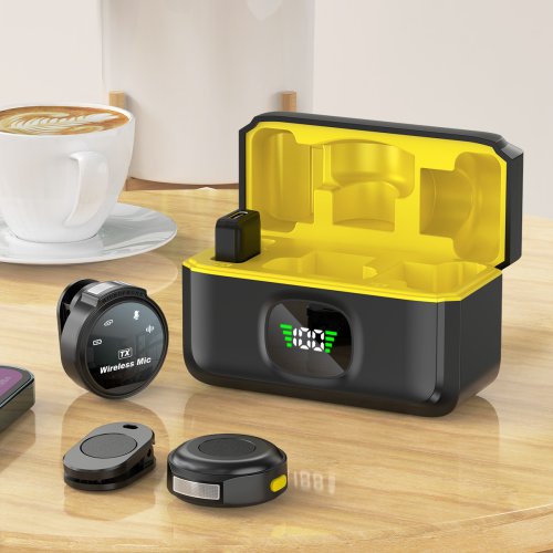 Zdjęcie Mikrofon Krawatowy Bezprzewodowy Xiaomi z Magnetycznym Klipsem – Kompatybilny z iPhone, iOS, Android i USB-C – Idealny do Transmisji na Żywo, Nagrywania Gier i Wywiadów