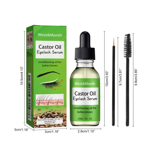 Immagine di Olio di ricino Siero per la crescita delle ciglia con pennello Capelli multiuso Sopracciglio Crescit...