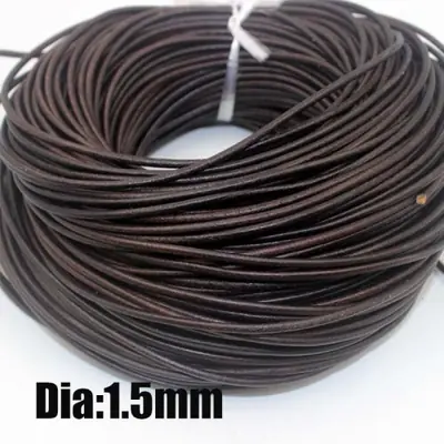 Image de Corde en cuir véritable - 2m pour bijoux DIY