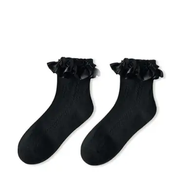 Image de Chaussettes Lolita Dentelle Noeud - Style JK Coréen