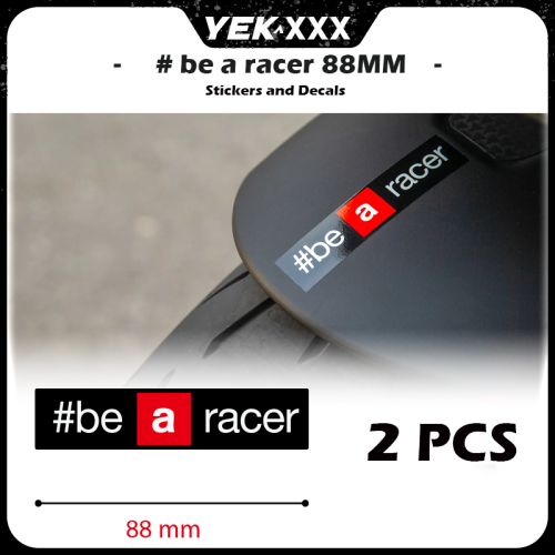 Image of Aprilia RS 660, Tuono V4, RSV4, RS457 Motorcycle Front Fender Racing Decals - 'Be a Racer' Stickers, 88mm, 2-Piece Set