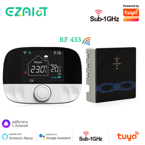 Image of Smart Tuya WiFi RF Wireless Thermostat for Gas Boiler and Water Heating System – Full Home Automation Control with Alexa & Google Home Integration
