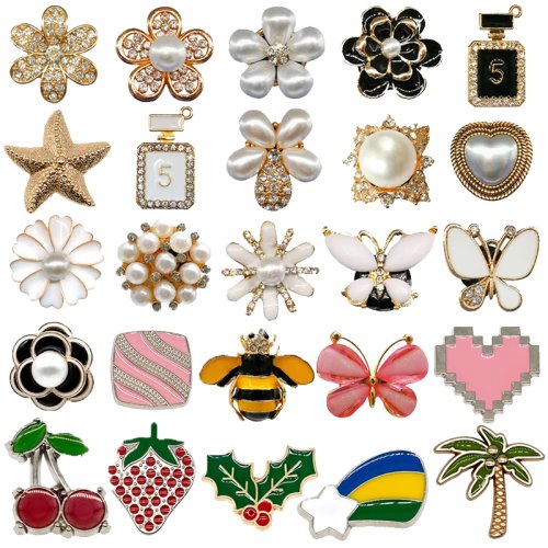 Image de Breloques de Chaussures Élégantes - Fleurs, Papillons & Cœurs