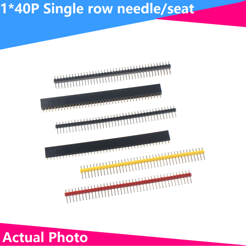 Afbeelding van 20/10/5/2 Stuks 1X40 2X40 Pin 2.54 Mm Haakse Enkele Dubbele Rij Pin Header Mannelijke 90 Graden Naald Connector 2.54 Mm 1*40 2*40