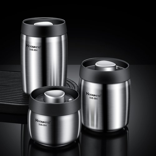 Immagine di Contenitore Sottovuoto in Acciaio Inox 304 per Caffè e Alimenti – Barattolo Sigillato a Prova di Umидità per Casa