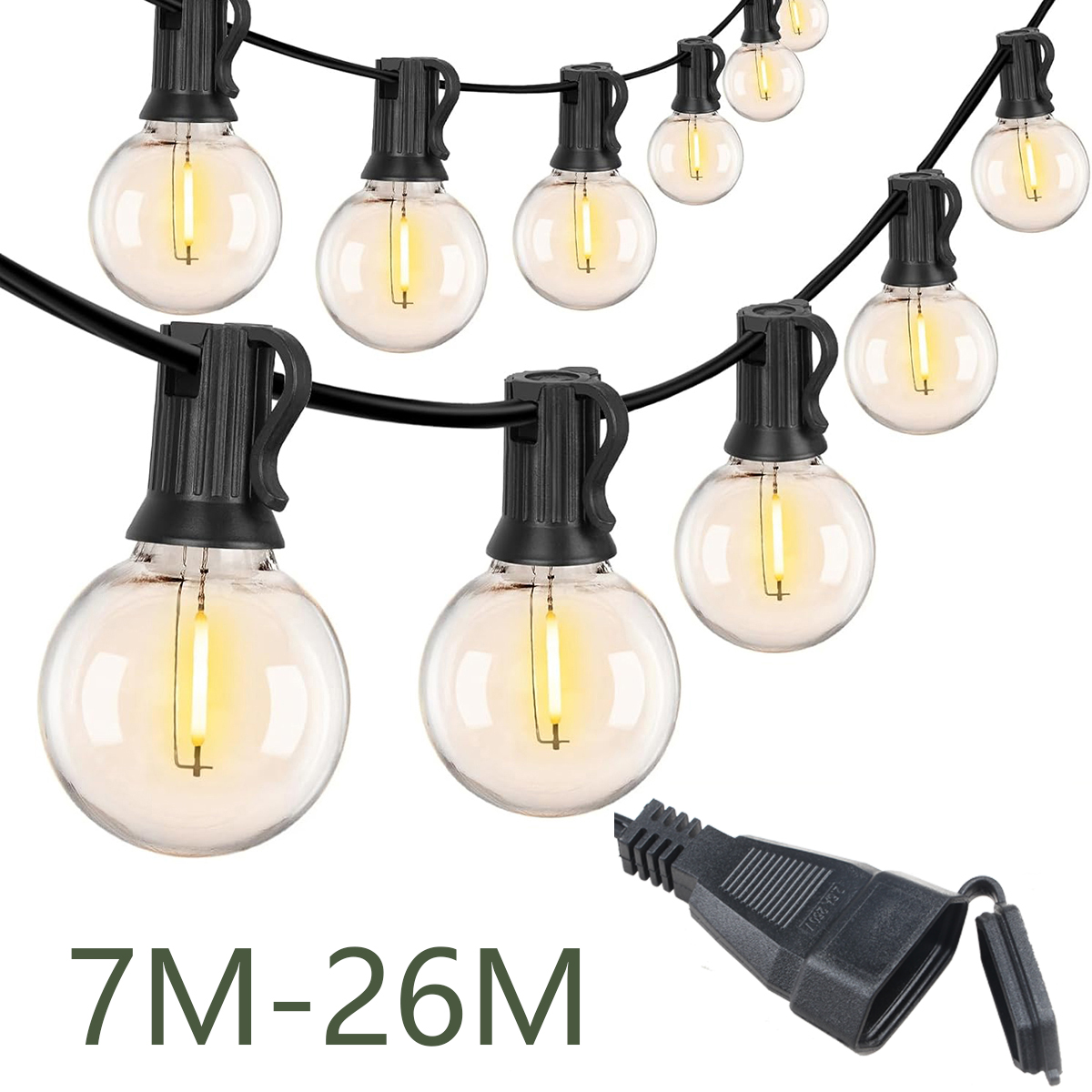 Bild von 110V/220V Outdoor Lichterketten LED G40 Girlande Fee Terrasse Girlande Lampe Hochzeit Straße Camping Garten Party dekoration Lichter