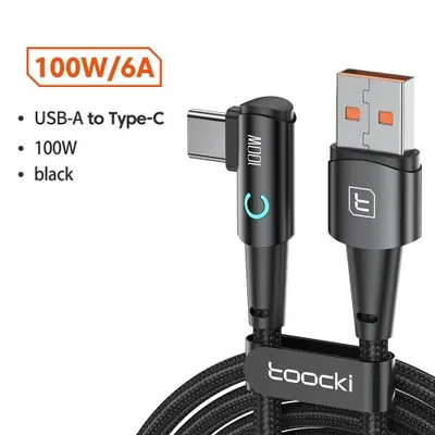 Image de Câble USB-C 90° Rapide 100W - Charge & Données