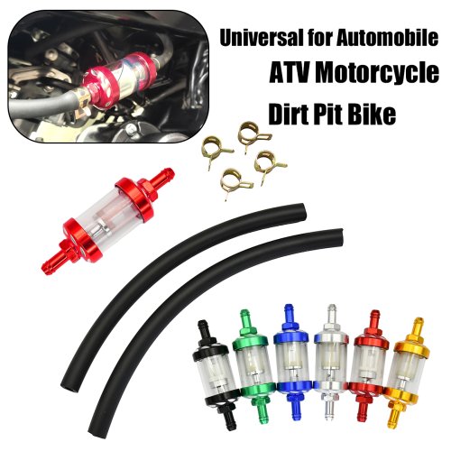Afbeelding van Universele Motorfiets Brandstoffilter 8 mm - CNC Gemaakt Inline Benzine Filter voor Carburetor, Off-Road & ATV Toepassingen