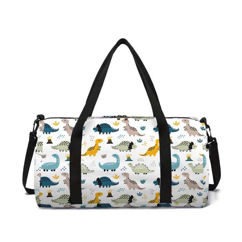 Afbeelding van Grote kinderreistas met 3D cartoon dinosaurus print – robuuste bagagetas voor jongens en meisjes, ideaal voor reizen en outdoor avonturen