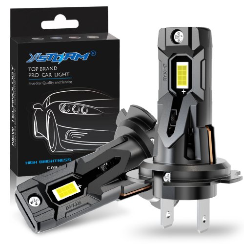 Imagen de XSTORM H7 bombillas de faros LED 120W 30000LM H7 luz LED Auto faro antiniebla 6000K 7035 CSP faro con luz de cabeza de ventilador Turbo