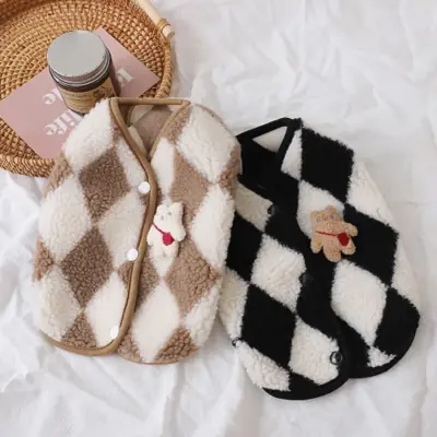 Image de Manteau Polaire Plaid pour Chien - Tenue Hivernale Mignonne