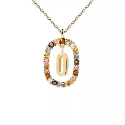 Image de Collier Initiale Zircon - Lettres A à Z pour Femmes