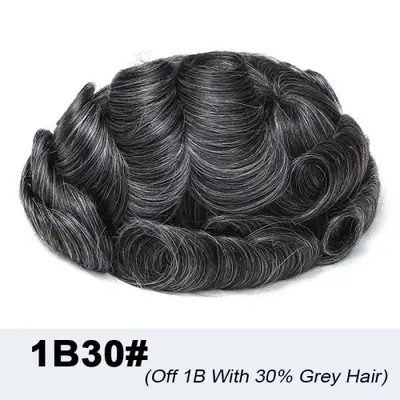 Image de Toupet homme en peau sans nœuds, cheveux humains naturels