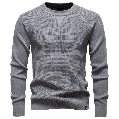 Imagen de Camiseta de Manga Larga para Hombre con Cuello Henley, Diseño Raglán, Algodón Pesado, Color Sólido, Estilo Informal y de Negocios para Otoño e Invierno