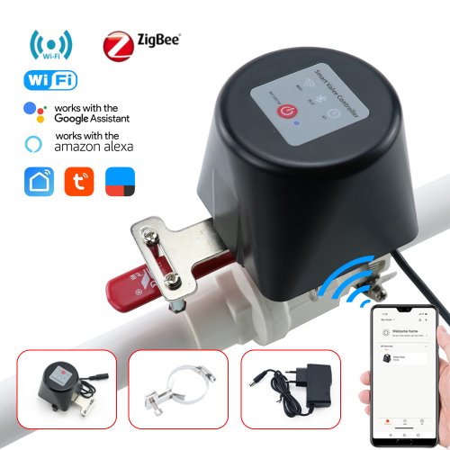 Slimme Waterklep met Zigbee & WiFi – Controle via App en Voice Assistant