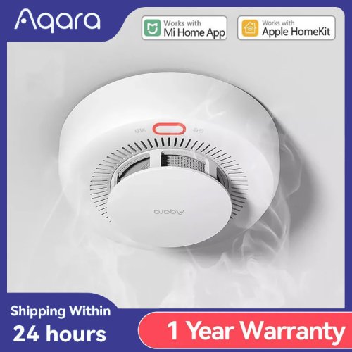 Afbeelding van Aqara Zigbee Smart Rookmelder met Geluidsalarm, Home Security Monitor, App Besturing en HomeKit Compatibel voor Xiaomi Mi Thuis