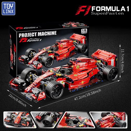Image of ToyLinx RC Race Car Building Set – Interactive Construction Blocks for Kids & Collectible Model Car Kits – Perfect STEM Toy Gift for Boys and Girls