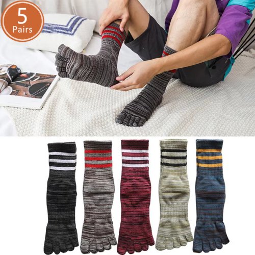 Image de Chaussettes Homme 5 Doigts Colorées - Anti-Transpiration & Compression