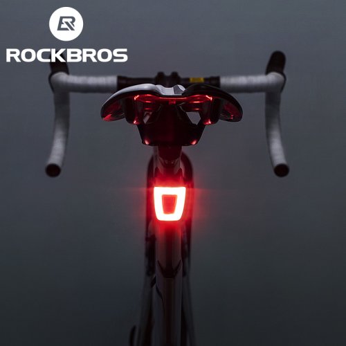 Immagine di Luce Posteriore per Bicicletta Rockbros LED Ricaricabile via USB, Lanterna Impermeabile con Fascia per Casco da Ciclismo, Sicurezza Notturna per Ciclisti