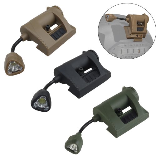 Taktyczna latarka na kask 3 tryby Latarka LED Zewnętrzne oświetlenie nocne do polowania laserowego Wojskowa jazda na rowerze Lampa na kask wędkarski