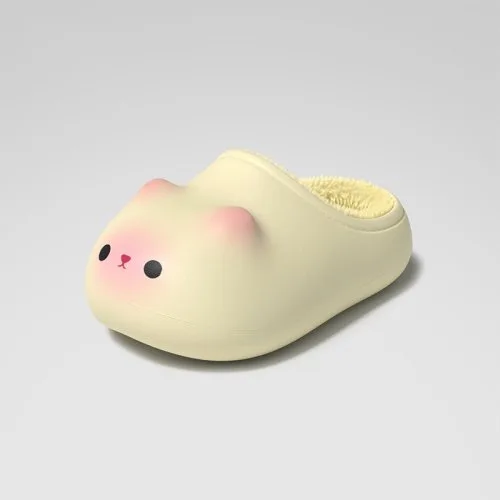 Geel konijn-slippers
