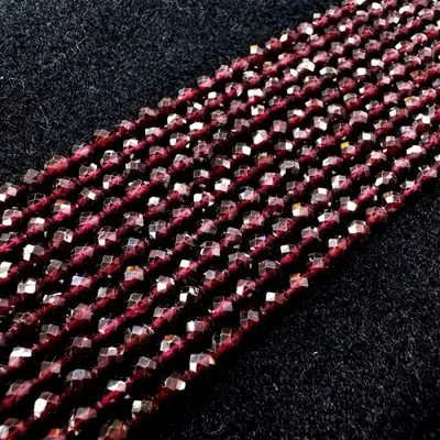 Image de Grenat Rouge Facetté - Perles Naturelles 2-4mm pour Bijoux DIY