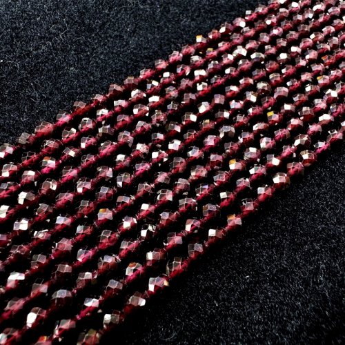 Imagen de Cuentas de Granate Rojo Facetado - 2, 3, 4mm