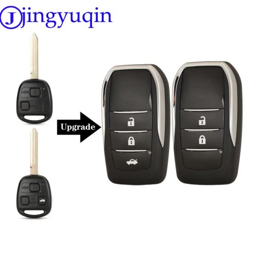 Afbeelding van Jingyuqin Gemodificeerde Afstandsbediening Autosleutel Shell Case Voor Toyota Yaris Carina Corolla Avensis Vouwen Flid Sleutel Toy47 Blade Met Logo