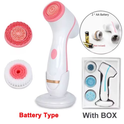 Immagine di 3 in 1 spazzola per la pulizia elettrica vibrazioni detergente per il viso massaggiatore per il viso...