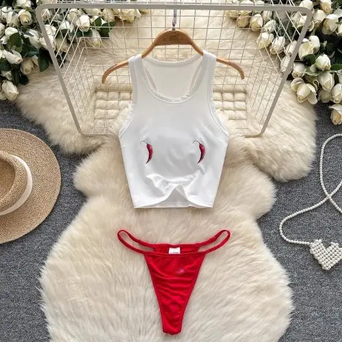 Image de Maillot de Bain Femme Deux Pièces Imprimé - Style Plage Élégant