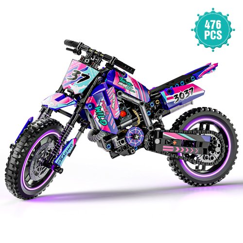 Bild von Kreatives Motorrad-Spielzeug-Bausteinsatz – STEM-Bausatz für Jungen, Mädchen und Erwachsene mit sammelbaren Motorradmodellen