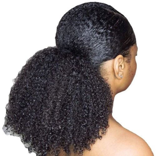 Immagine di Coda di Cavallo Afro Riccia in Capelli Umani Vergini